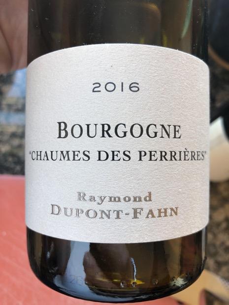 Dupont Fahn bourgogne blanc Chaumes des Perrières
